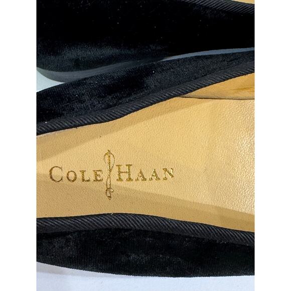 Cole Haan Black Velvet Flats Slip On Loafers Size 7.5 - Picture 8 of 11